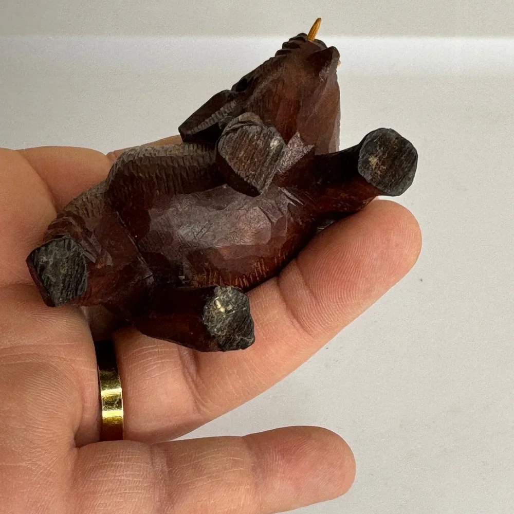Wooden Elephant Figurine Trunk Up Lucky Charm‎ Decor